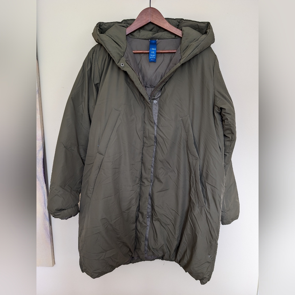 Kit + Ace Olive Green Hooded Puffer Coat M/L - Picture 2 of 7